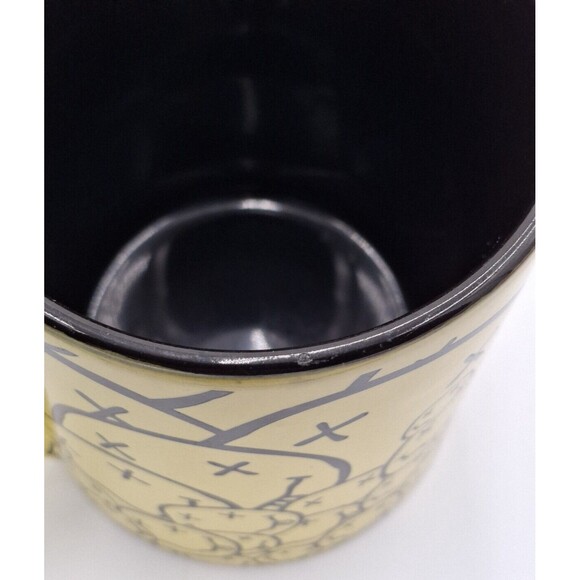 Nirvana Mug Coffee Tea Cup 14 oz Yellow Black Ceramic Smiley Face Collage 2018 - Picture 4 of 6